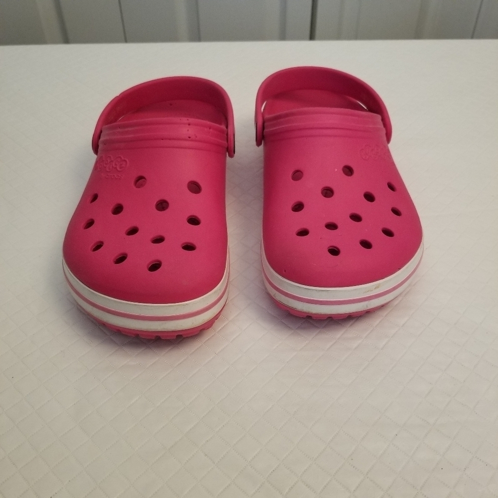 Jibbitz By Crocs Pink Slip On Shoes Men's 6 Women's 8 See Photos Flaws
